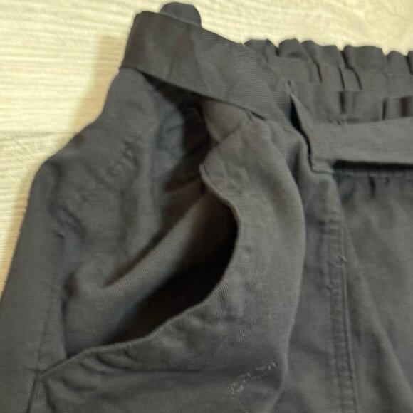 Terra Sky Black Paper Bag Shorts Plus 4X Pull On Belted Pockets Lounge Fashion - Picture 12 of 15